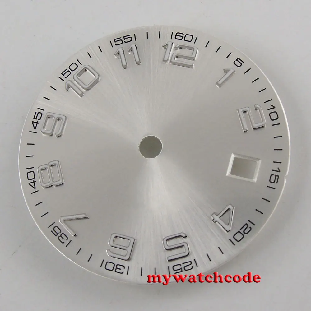 Bliger-esfera de 29,2mm para reloj de hombre, accesorio de color plateado/Negro/azul con ventana de fecha, compatible con Miyota 8215/Mingzhu 2813, movimiento automático