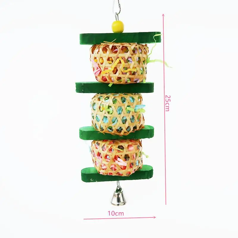 นกเคี้ยวของเล่น Bird Foraging แขวนของเล่นนกแก้วกรง Shredding ของเล่นสำหรับนกแก้ว Lovebird Cockatiel Conure แอฟริกันสีเทา