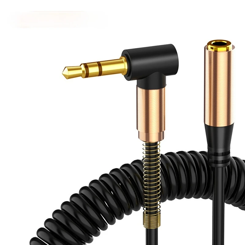 Cable de Audio Jack de 3,5mm macho a hembra, Cable de extensión de Audio Aux de ángulo recto de 90 grados para altavoz, Mp3, auriculares, teléfono y