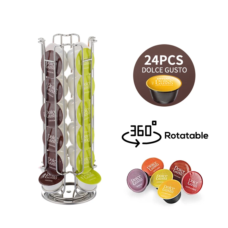 هاي برو صندوق تخزين كبسولات القهوة, مزود بأرفف، مناسبة لنسبريسو، دولتشي غوستو