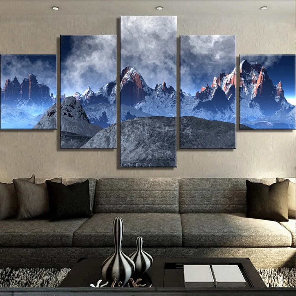 

Wall Art for Home Decorations 5 Piece Canvas Art Unreal Snow Mountain Decoration Paintings on Canvas Wall Decor Interior Artwork