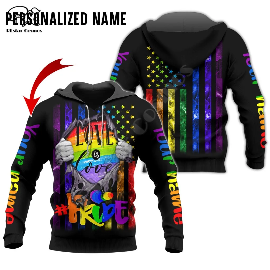 

PLstar Cosmos Homosexual Love Rainbow Flag 3D Printed Fashion Hoodies Sweatshirts Zip Hooded For Men/Women Casual Streetwear R12