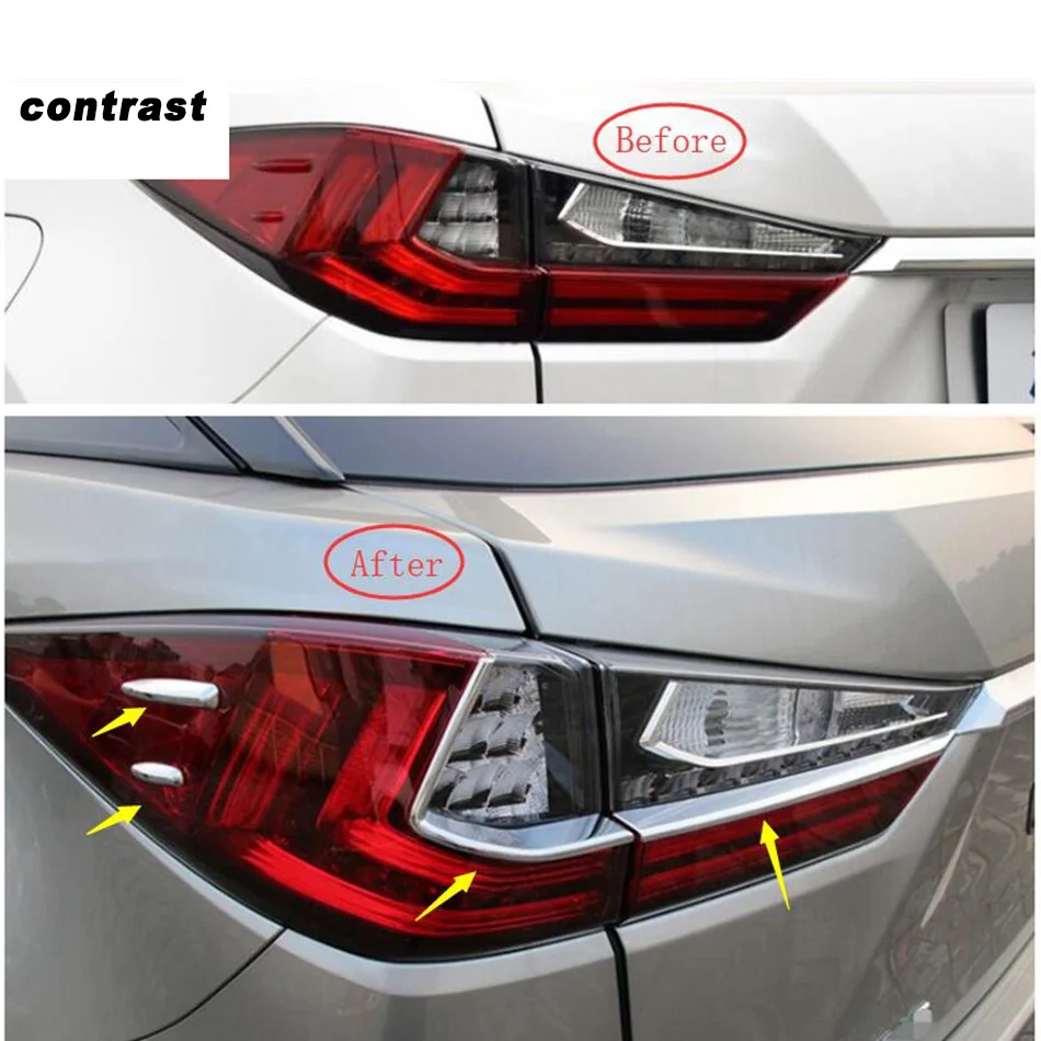 Car Rear Head Light Tail Lamp Trim Decoration Styling for Lexus Rx 2016 2017 2018 2019 2020 2021 Rx200t Rx300 Rx350 Rx450h