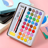 36 Colors Solid Watercolor Paint Portable Boxed Hand-painted Watercolor Painting Set For Student Art Water Color Pigment