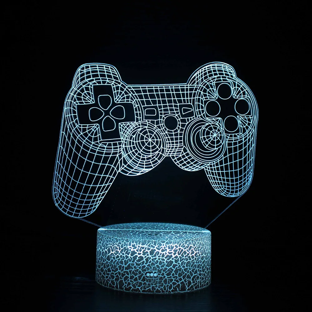 Kids Child Bedside Gift Birthday Xmas3DNight Light Lamp Gaming Room Desk Setup Decor tableGame Console Icon LogoSensor LighLED