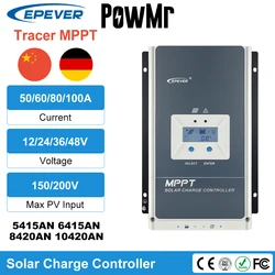 EPEVER Solar Charge Controller Tracer MPPT 100A 80A 60A 50A Battery Charger Regulator Solar cells Panel Tracer5415AN 6415AN 8420