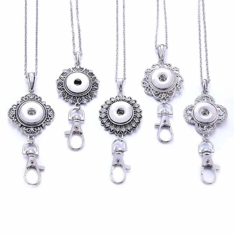 Boom Life 2019 New Snap Jewelry Working ID Holder Lanyard Snap Pendant Necklace Fit 18mm Snap Button Jewelry DIY Snaps Necklace
