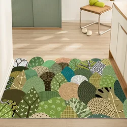 Durable Natural Rubber Door Mat Rug Green Forest Carpet Waterproof Low Profile Heavy Duty Welcome Doormat Indoor Outdoor Rugs