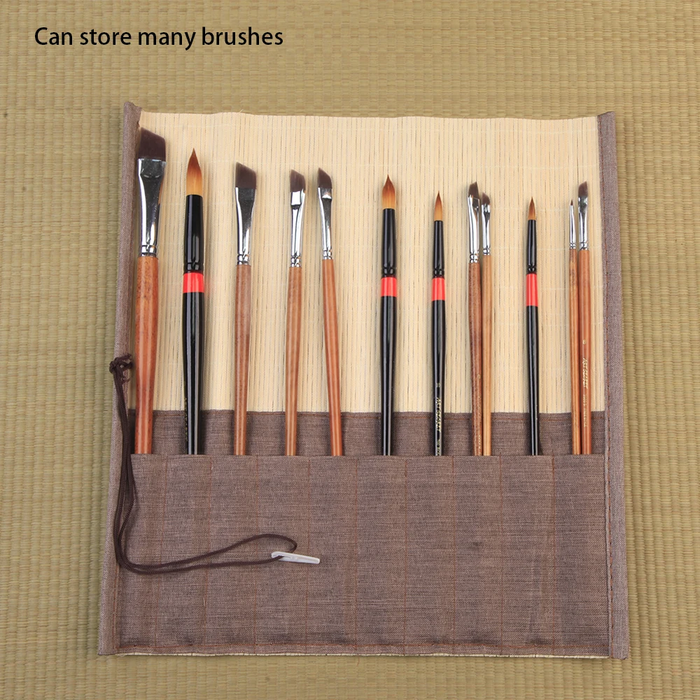 Artsecret New Natural Bamboo Various Roll Pouch 10 Pockets No.BT-06 For Painting Tools Brushes Not Include