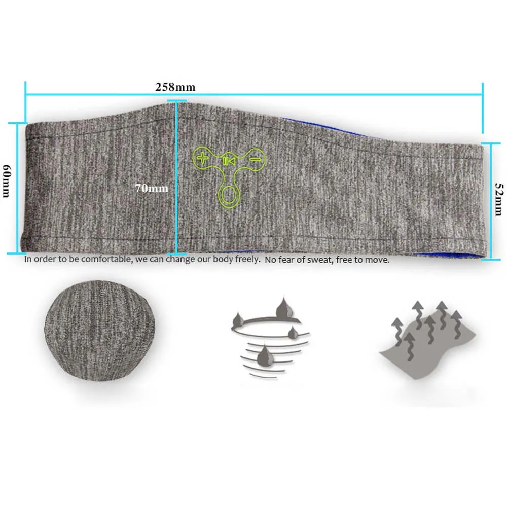 Bluetooth Sports Headphones Wireless Stereo Music Headset Outdoor Running Headband Headkerchief with Microphone for Yoga Riding