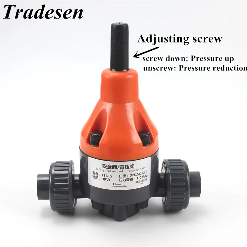 Inner Dia.20-75mm UPVC Pressure Relief  One-way Valve Garden Irrigation Water Supply Pipe Safety Back Pressure Valve