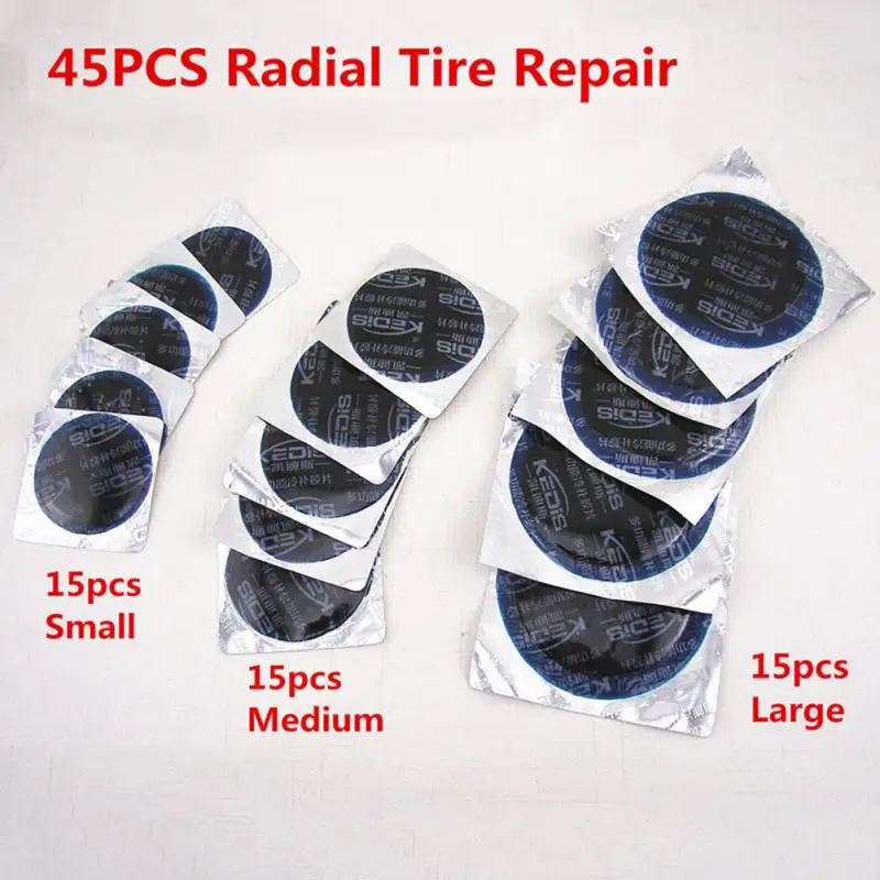 45PCS Car Auto Round Rubber Bicycle Tire Patch Cycle Repair Tools Cycling Bike Tire Tyre Inner Tube Puncture Repair Tool