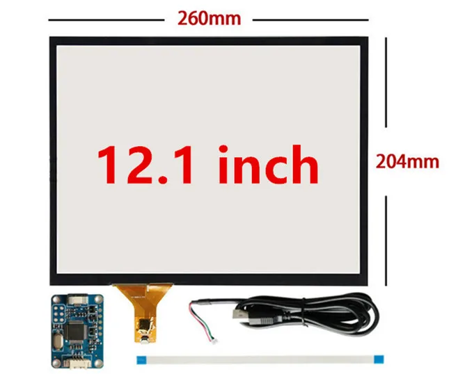 

12.1 inch 260mm*204mm Capacitive Touch Digitizer Touch Screen Panel Glass USB Driver Board