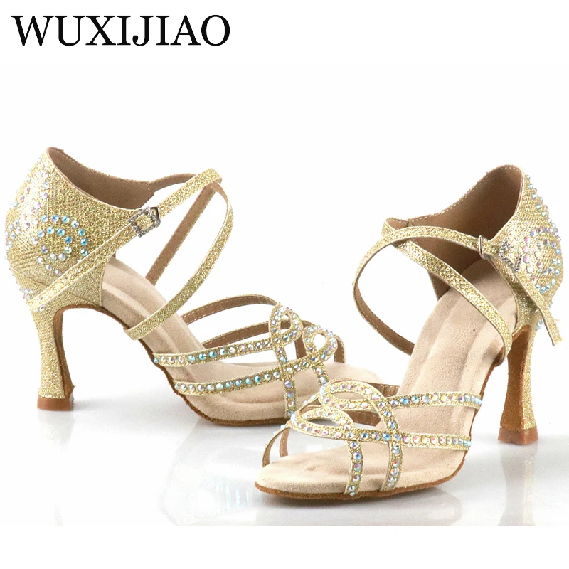 WUXIJIAO New Latin Dance Boots Ladies Girls Salsa Tango Dance Shoes Indoor Sports Dance Shoes Professional Ballroom Dance Shoes