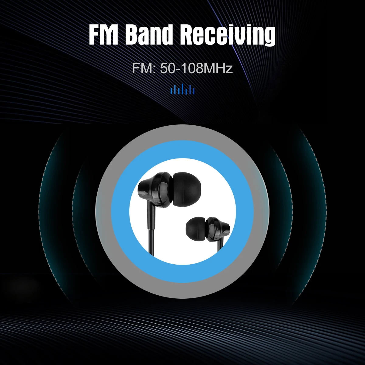 Спортивные Беспроводные наушники Retekess TR108 с Bluetooth, fm-радио, 16 часов прослушивания, встроенный микрофон, для бега