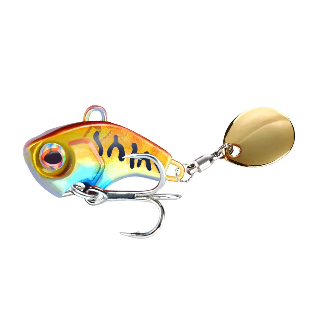 New Arrival 1PCS 7g/10g/14g/20g Metal VIB Fishing Lure Spinner Sinking Rotating Spoon Pin Crankbait Sequins Baits Fishing Tackle