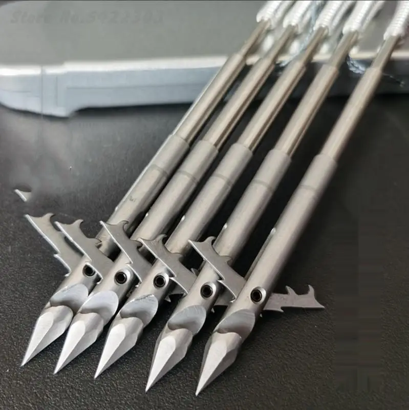 3/5pcs Heavy 440 Stainless Steel Deepwater Fish Dart Strong Magnetic Shark Dart Slingshot Hunting Dart Arrowhead