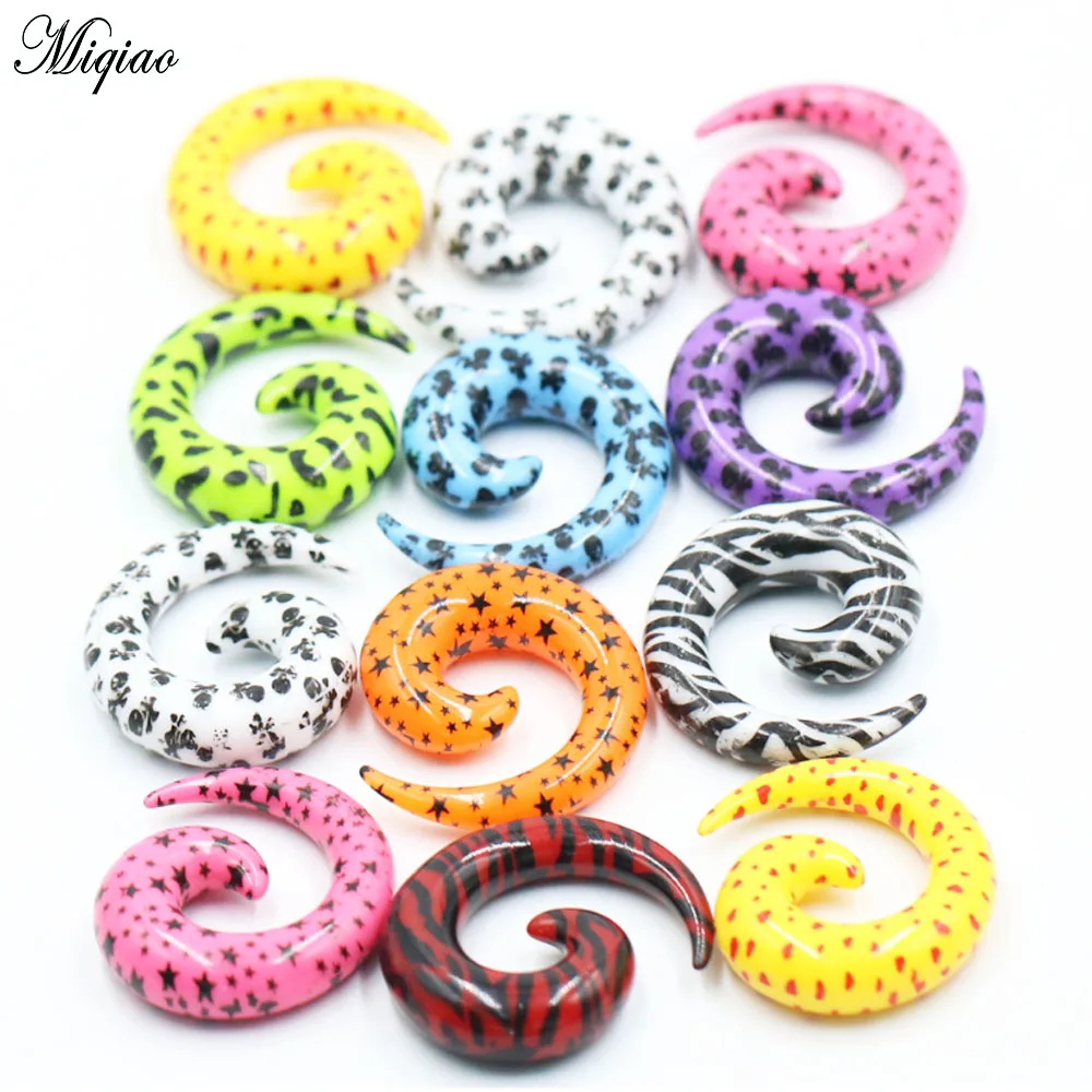 Miqiao 9pcs European and American Alternative Piercing Jewelry Acrylic Mixed Color Snail Ear Pinna