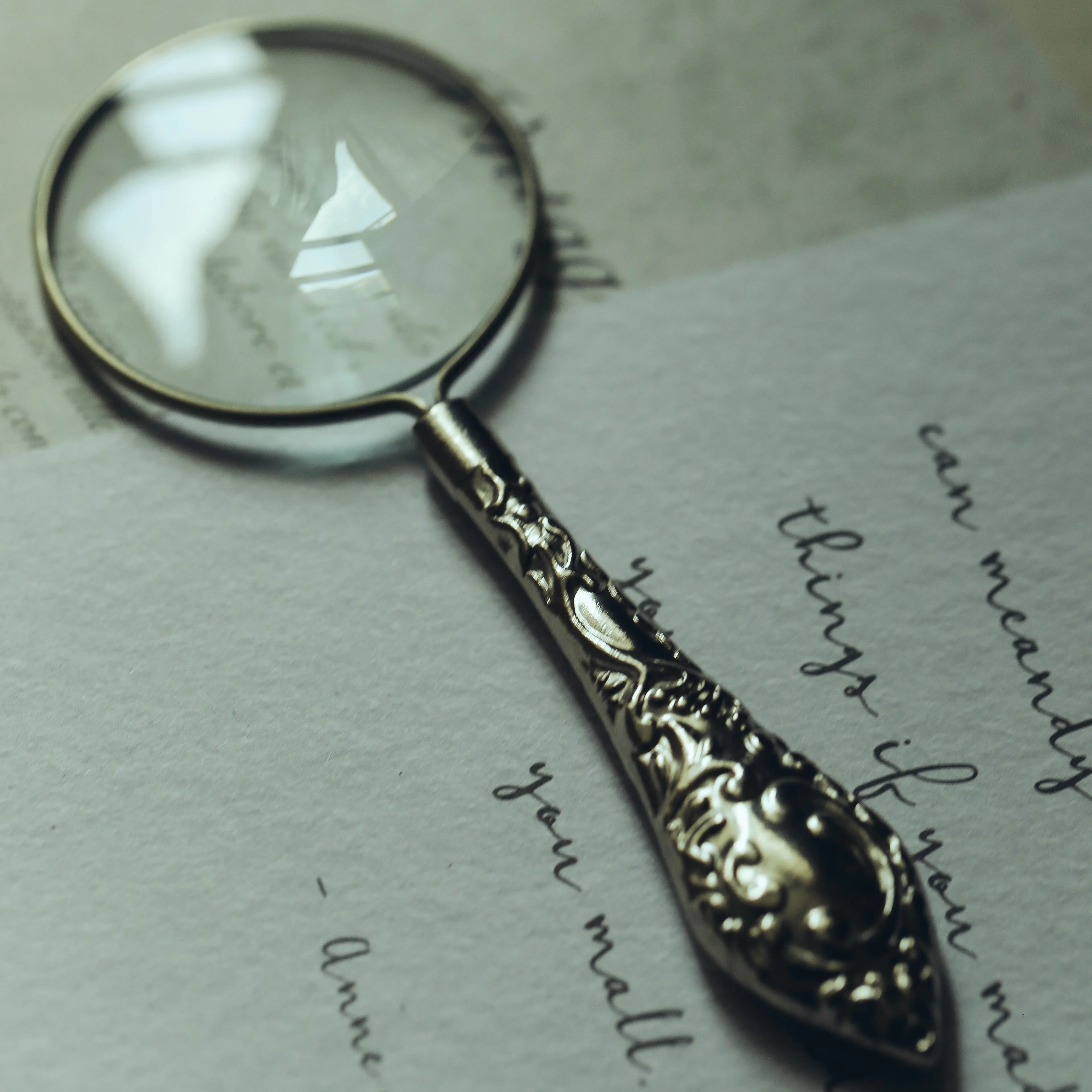 Lupa Retro Vintage de lectura, accesorios de fotografía plateados, de mano