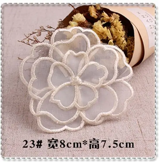 服に縫うための孔雀の花と蝶のパッチ,ベージュの3dレース,刺繍