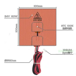 1pcs Voron 0/0.1 3D printer parts 100x100mm Silicone Heater Pad 24V 220V 110V 60W
