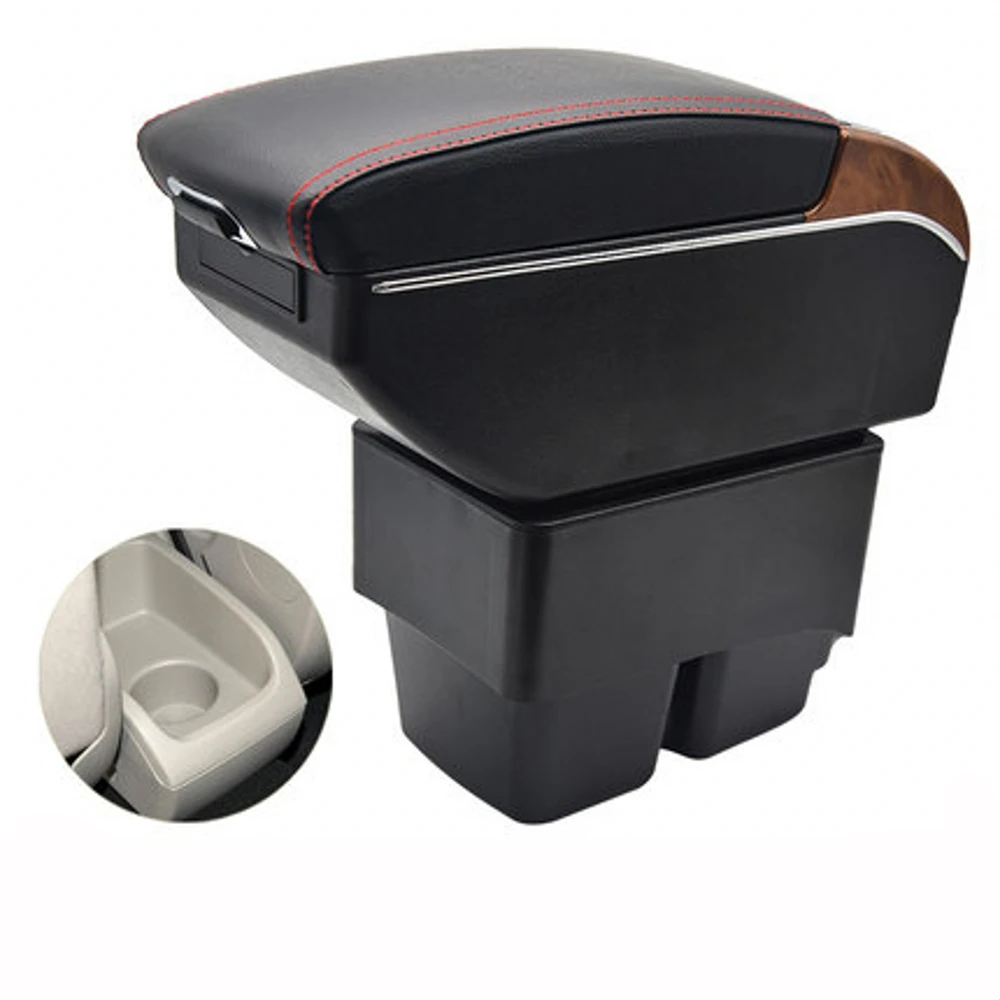 

For Ford Fiesta 3 MK7 Armrest Box Elbow Rest Central Console Storage Car Accessories Interior with USB Cup Holde LED