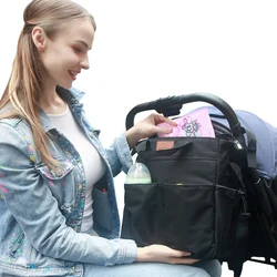 Sac universel pour poussette de bébé, emballage de voyage suspendu pour maman, organisateur de transport, sac à couches suspendu grande capacité, accessoire de poussette