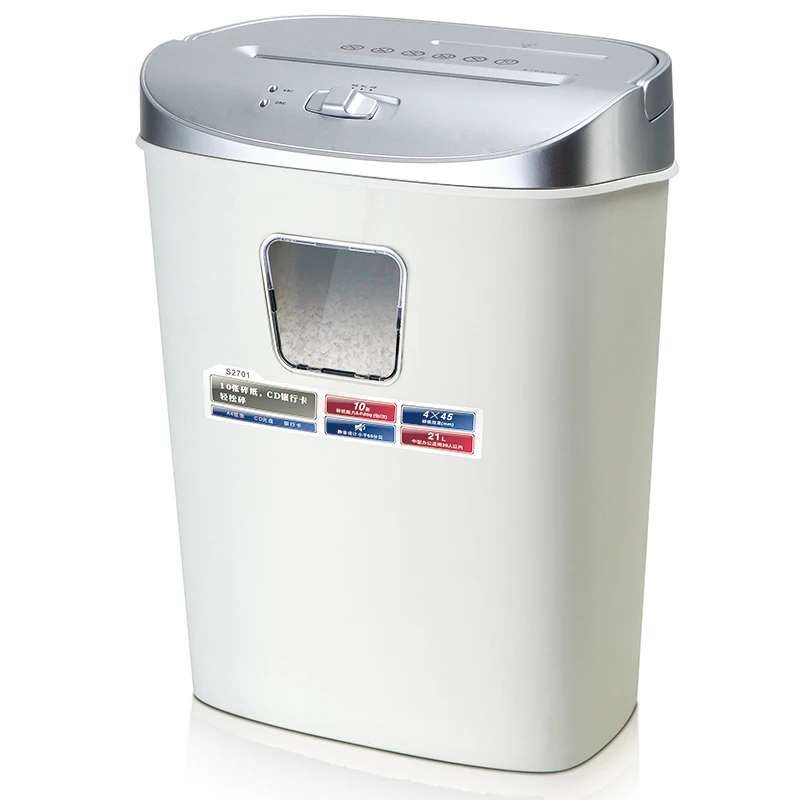 Multifunctional Paper Document Shredder Small Portable Office Granular Shredder Disc Shredder 4 Level Confidential 21L