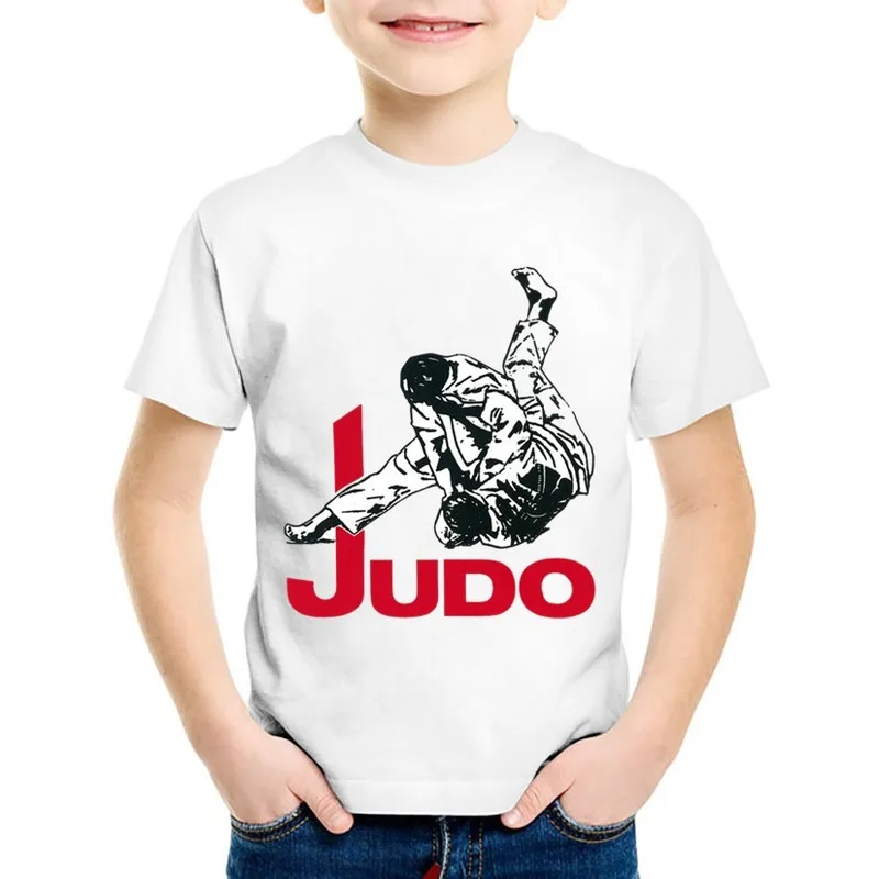 2021 New Kids Fashion Print Judo Funny T-shirts Children Cool Summer Baby Casual Clothes Short Sleeve Tees Tops for Boys/Girls