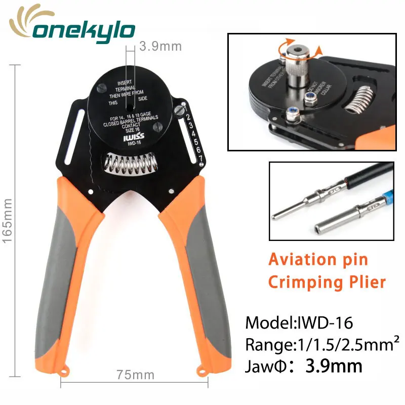 ferramenta de crimpagem manual universal para barril solido de aviacao para contatos maquinados dmc amfenol conector terminal 01