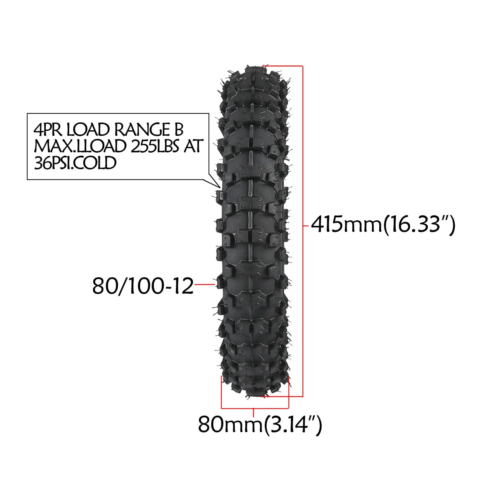 80/100-10 3.00-10 inch Rear Tyre + Tube For Honda CRF70 CT70 DRZ70 CRF50 XR50 Pit Dirt Bike