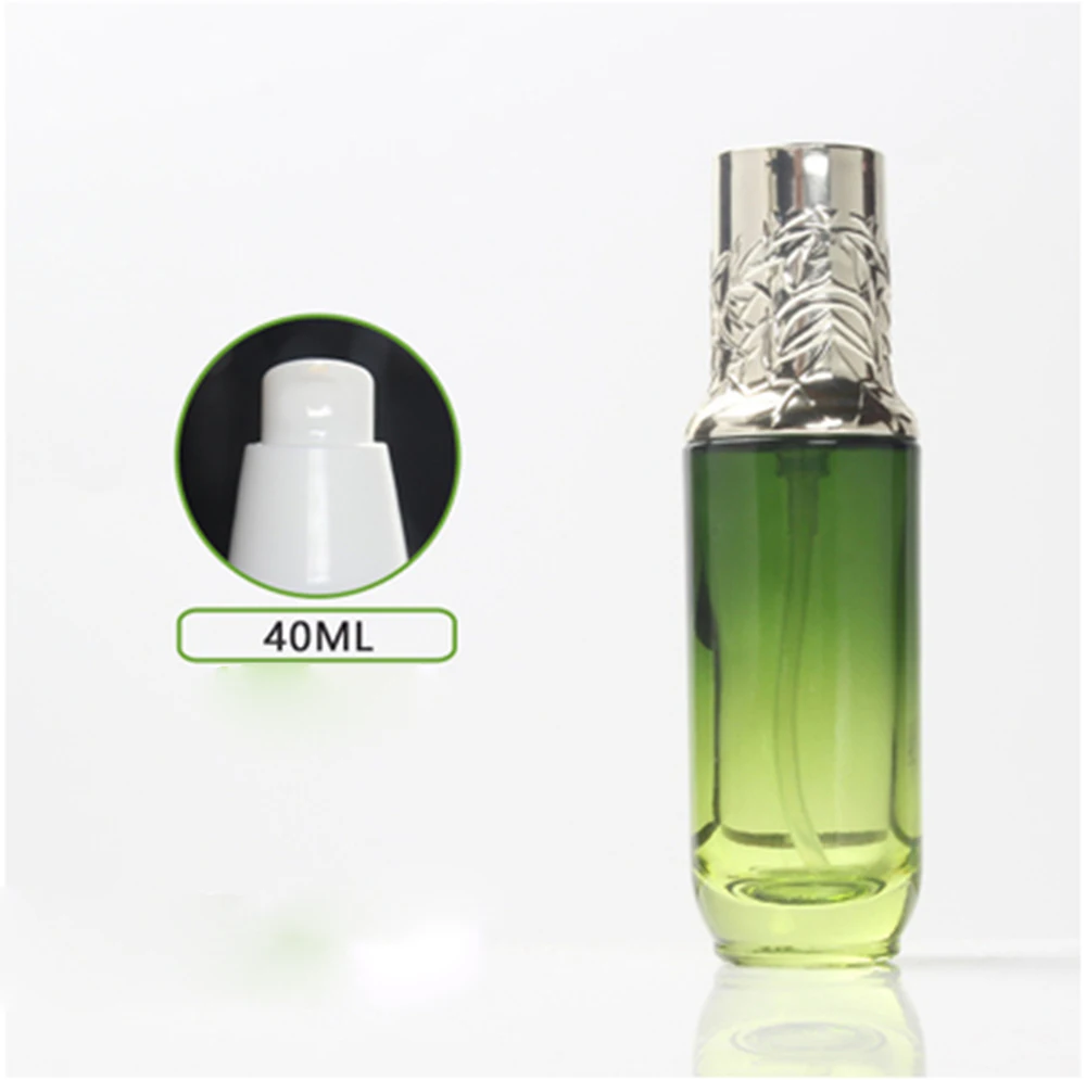 

Green Eye Cream Bottle 40ml, Lotion Bottle With Gold Cap Travel Pot Cosmetic Packaging