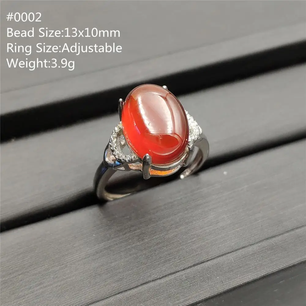 Natural Orange Red Garnet Adjustable Ring 14x10mm 925 Sterling Silver Woman Garnet Ring Jewelry AAAAA