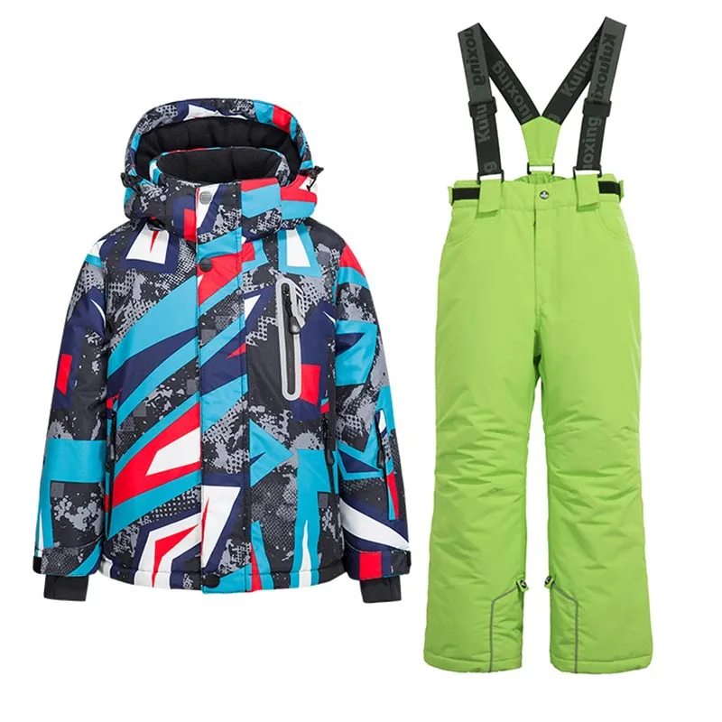 -30 ℃ tuta da sci per bambini abbigliamento ragazzi ragazza bambini Snowboard tuta da sci impermeabile giacca sportiva all\'aperto pantaloni