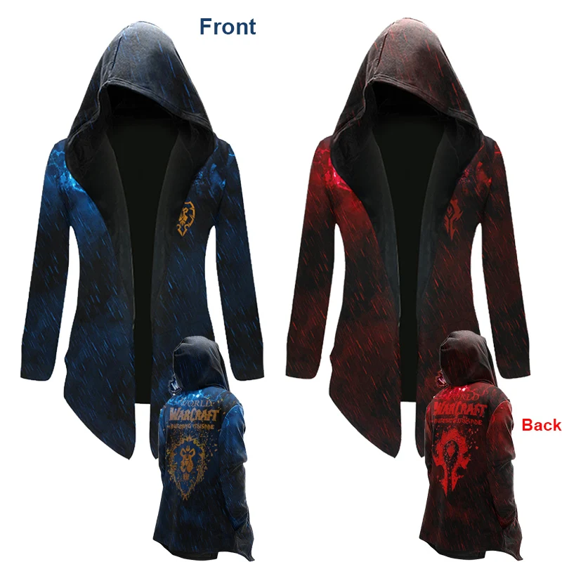 2021 World of Warcraft Cosplay Trench The Horde Cosplay Costume Mid-length Plush fabric Jacket  Halloween Adult Game Theme Coat