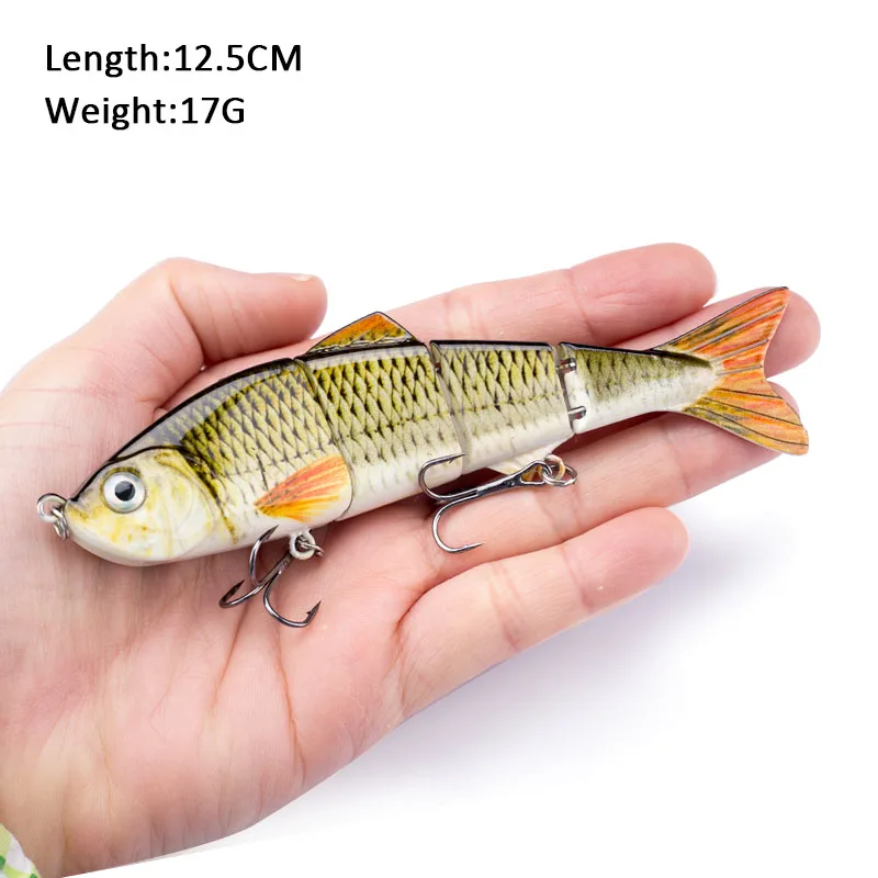 2022 Multi Jointed Swimbaits 125mm/17g Wobblers Fishing Lures Crankbait Fishing bait Suit 4 Segment Hard Artificial Bait Sinking