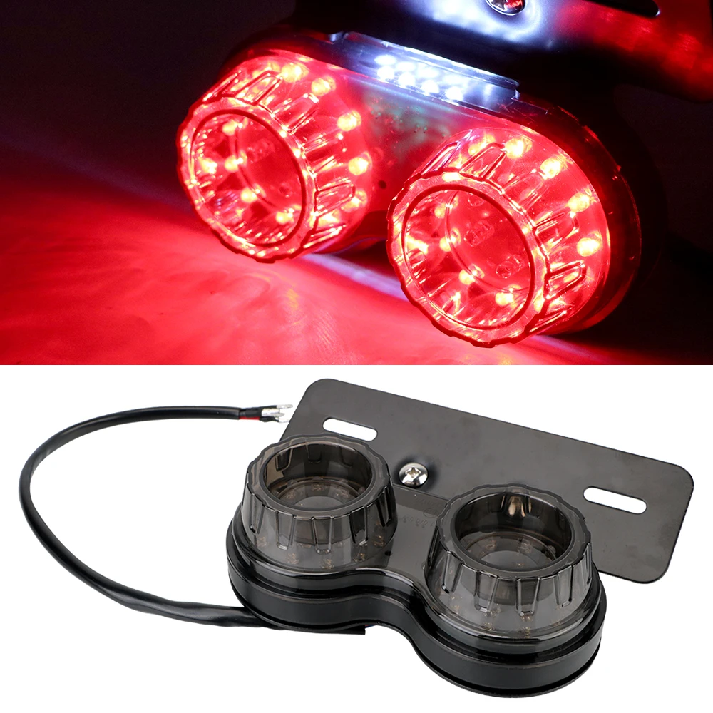 Brake Licence Plate Holder Light 12V Motorcycle LED Tail Light Universal Motorcycle Accessories Twin Dual Turn Signal Light