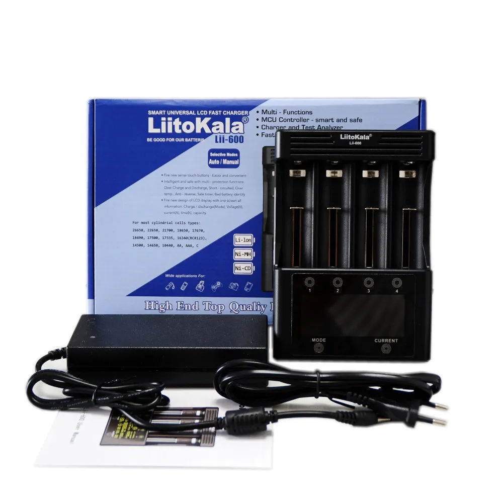 LiitoKala lii-500 lii-500S lii-600 LCD 3.7V 1.2V 18650 26650 16340 14500 10440 18500 20700B 21700 Battery Charger with screen