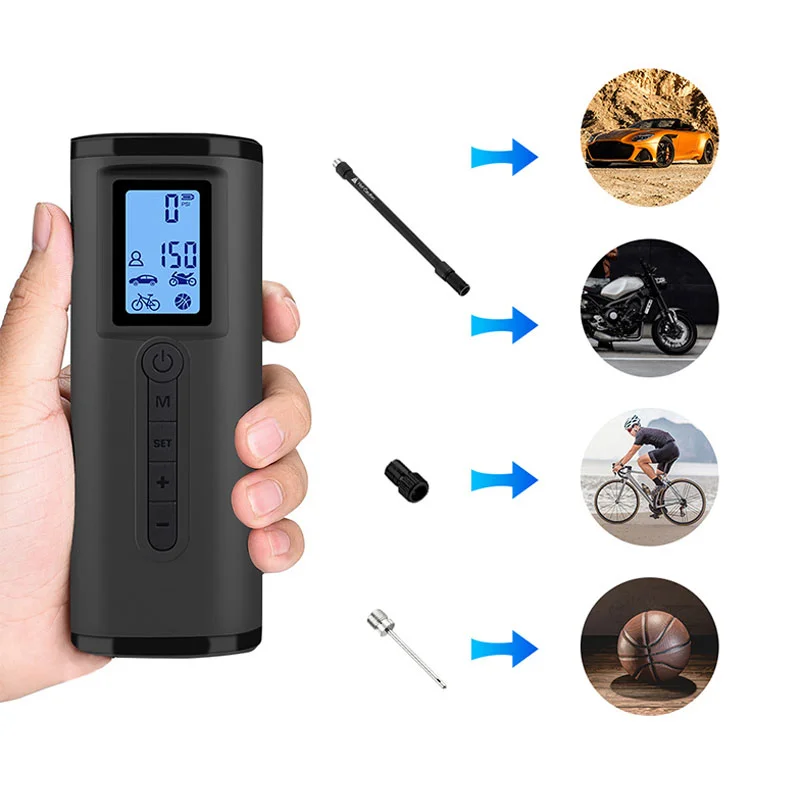 Portable Bike Electric Air Inflator 12V Car Air Compressor Bicycle Air Pump Rechargeable Tire Pump Car Tyre Inflatable