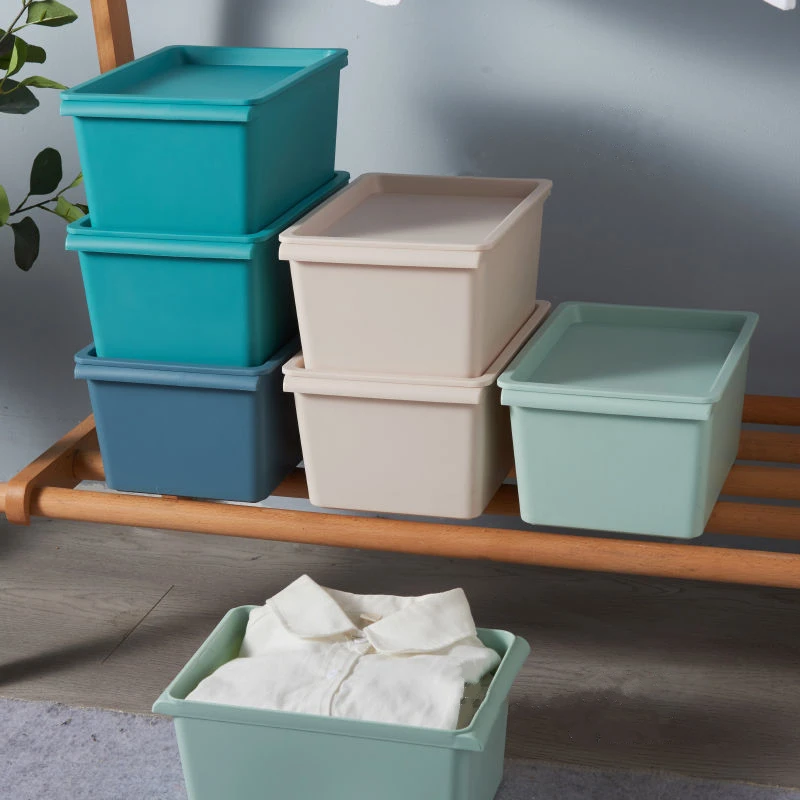 

Desktop Plastic Storage Box with Lid Home Makeup Clothes Underwear Sundries Toy Cosmetics Storage Basket Kitchen Food Organizer