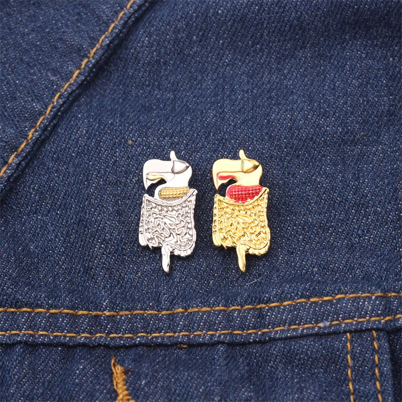 المسامير شكل بروش الذهب والفضة اللون المعادن الطبية دبوس الطبيب شارة الأمعاء بروش الجهاز الهضمي الجهاز الطبي مجوهرات