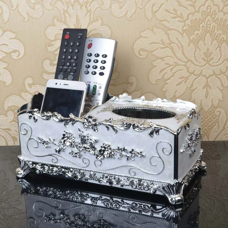 Multi-functional Tissue Box Gold Plated Top Grade European Style Home Paper Extraction Box KTV Tissue Box Hotel Supplies Napkin