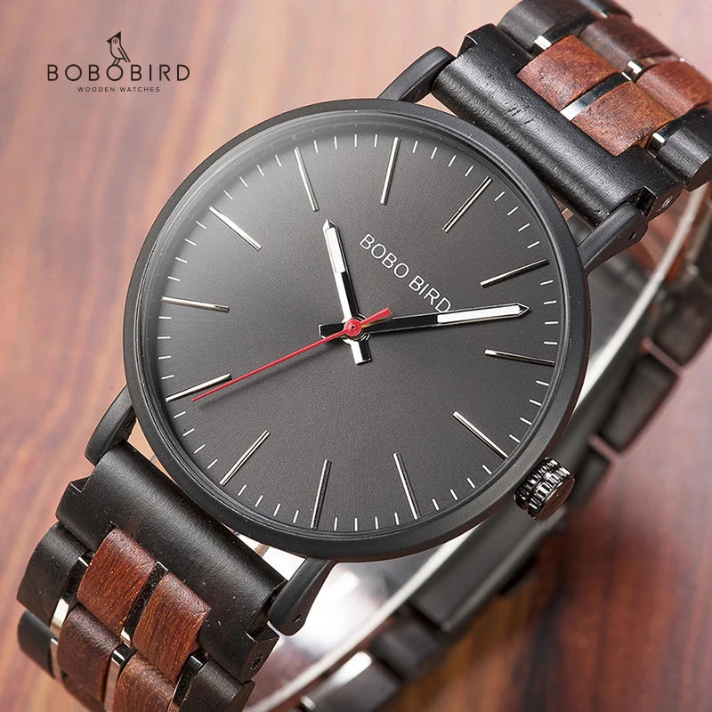 BOBO BIRD Wood Watches Mens 2020 NEW Fashion Quartz Wristwatch Customize Wooden Gift West Watch Box Clock Male relogio masculino