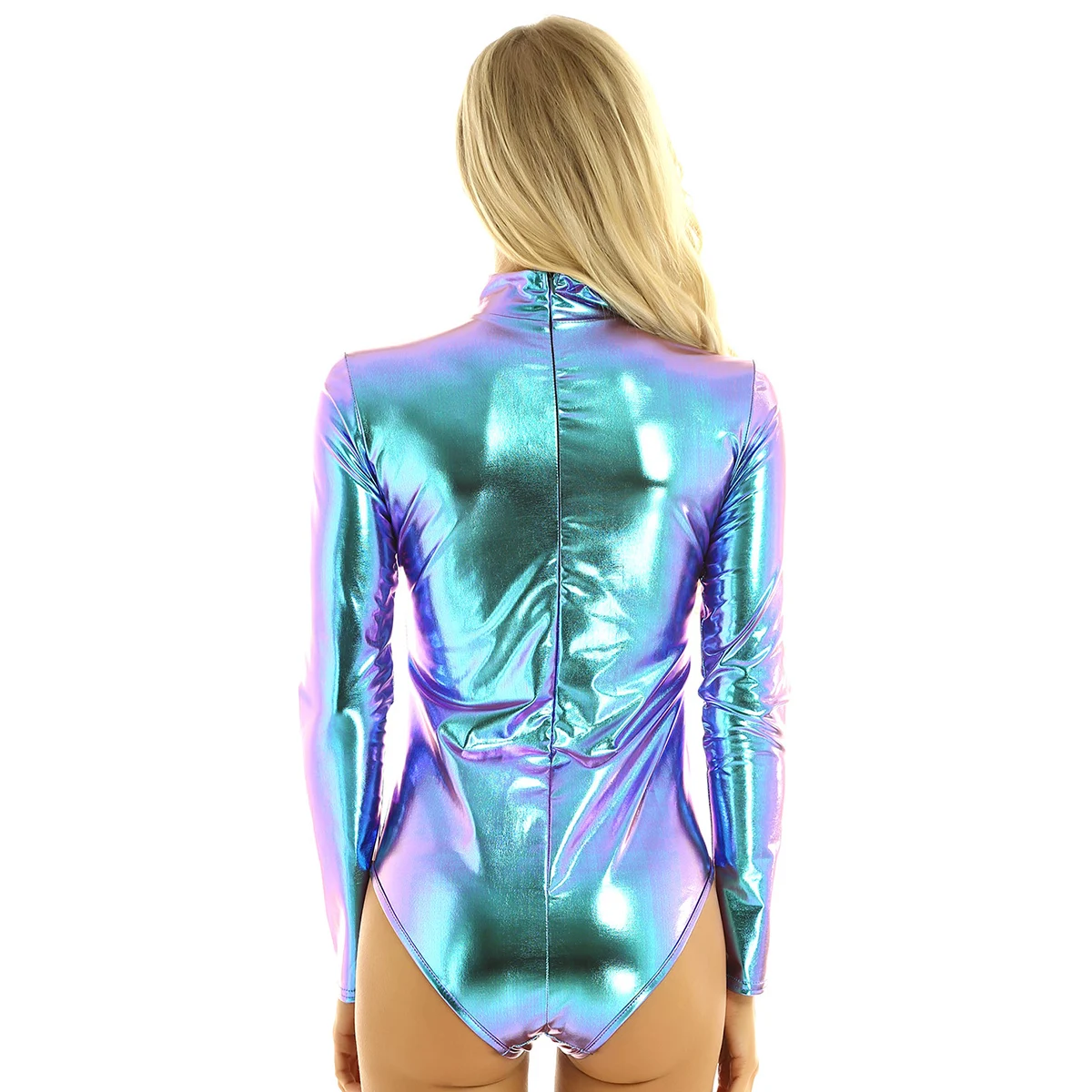 Women Clubwear Nightclub Party Costumes Leotard Bodysuit Shiny Metallic Gymnastic Pole Dance Body Suit Leotard Stage Performance