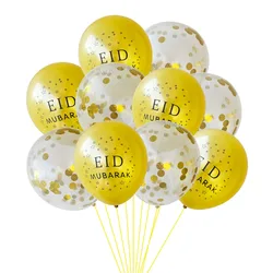 10pcs Eid Mubarak Balloons Confetti Balloons Islamic Decor Happy Ramadan Muslim Festival Decoration Ramadan supplies