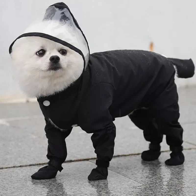 Pet Dog Raincoat Clothes Small Dog Waterproof Jumpsuit Overalls Clothing Jacket Yorkshire Poodle Pomeranian Puppy Dog Rain Coat