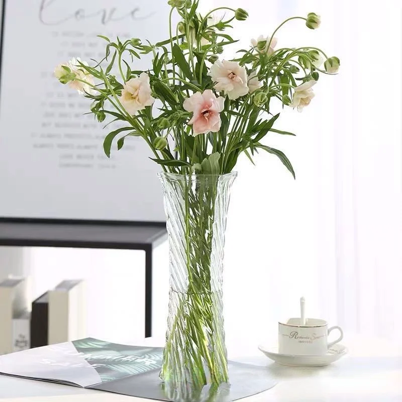 

Large Transparent Water Rich Bamboo Lily Household Water Bamboo Vase Living Room Flower Arrangement Ornaments Glass Vases