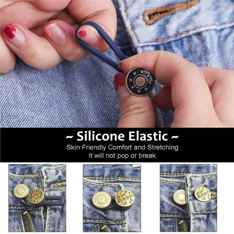 10pcs/Set Retractable Jeans Button Fashion Unisex Belt Buckle Hot Sale Adjustable Extended Women Men Jeans Pants Buttons