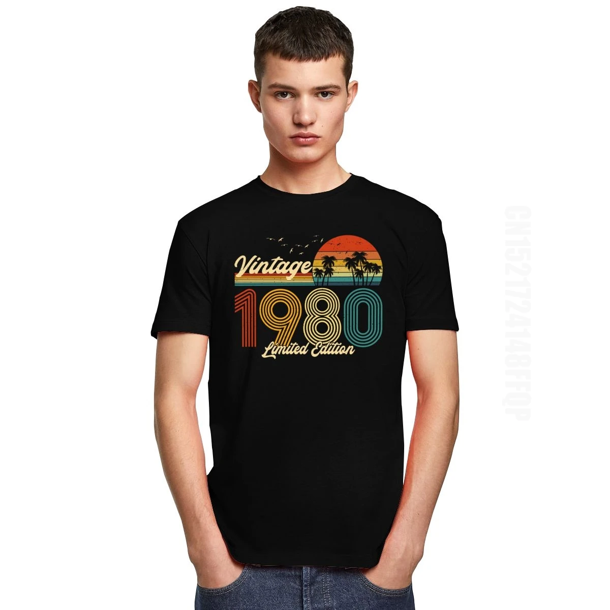 Vintage 1980 Limited Edition T-Shirt Men Graphic Tops Tees 40 Years Old 40th Birthday Gift T Shirt 100% Cotton Tshirt Clothing