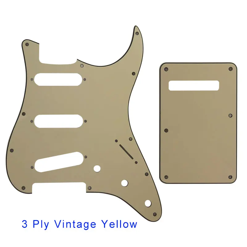 Pleroo Parts - For US Anti-Pickup Scratch Plate Strat With 11 Srew Hole For SSS  Pickguard & Back Plate Guitar Pickguard